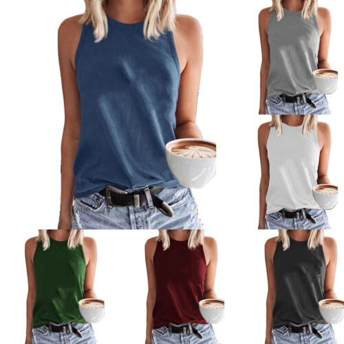 Women Sleeveless Vest Casual Camisole Tops Holiday Summer Tank Tops Tees