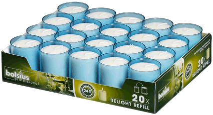 Bolsius Relight® Refills Packs of 20 with 24 hour Burn Time Candles - Picture 2 of 77