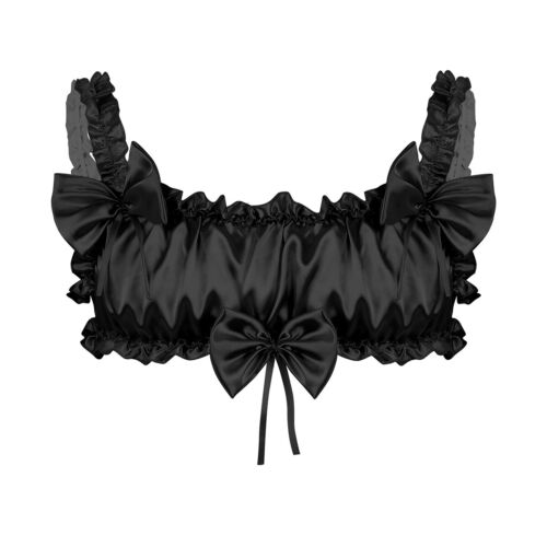 Set Reggiseno Uomo Sissy Frilly Arruffato Senza Ferretto Bralette con Mutandine Set Lingerie - Foto 20 di 48