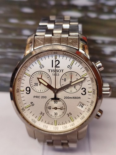 TISSOT PRC 200 CHONOGRAPH QUARTZ WHITE DIAL T461 SWISS MEN'S FULL WORKING VTG. - Picture 2 of 24