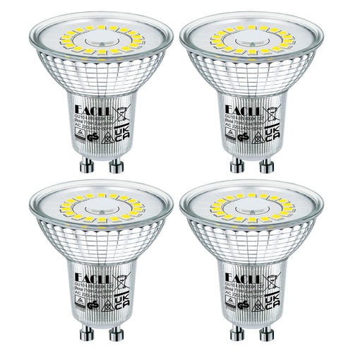 Lot De 5 Ampoules LED GU10 4,5W 345 Lumens - Blanc Froid 6500K, équivalent Halogène, Fabriqué Au Royaume-Uni