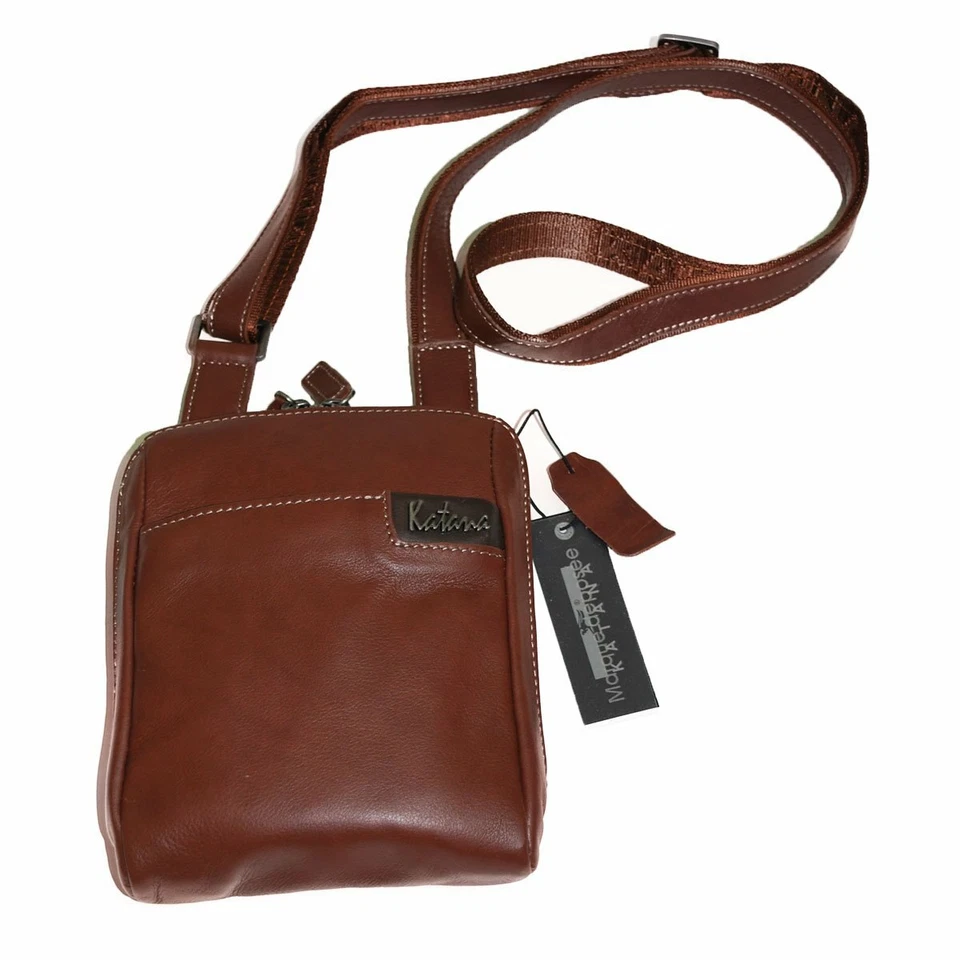 Katana - Pochette bandoulière homme en cuir - marron - 5338 - Photo 2/4