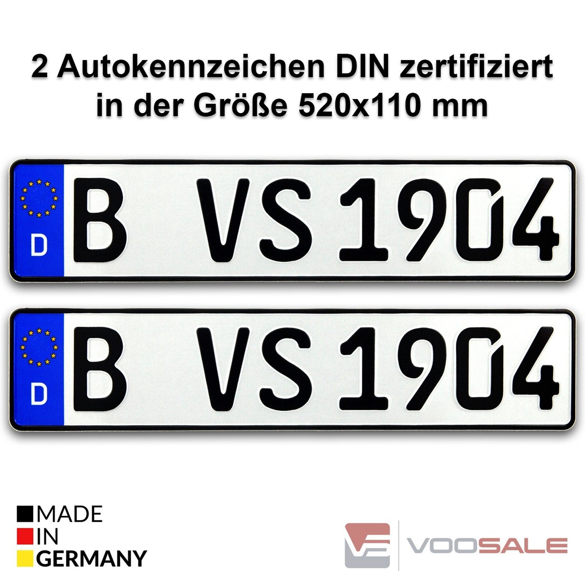 SchildEVO 1 Kfz Kennzeichen | 360 X 110 Mm | DIN-Zertifiziert