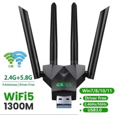 NEW 1300Mbps Dual Band 2.4G/5G Wireless USB 3.0 WiFi Adapter Network Card Dongle