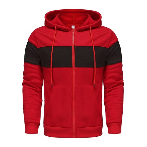 Mens Outdoor Hooded Long Sleeve Pullover Sports Color Block Drawstring Hoodies - Imagen 30 de 35