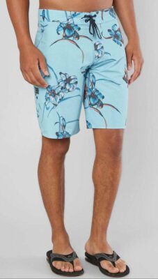 BILLABONG RECYCLER COASTAL BLUE FLORAL PRINT ALL DAY PRO BOARDSHORT SHORTS 32
