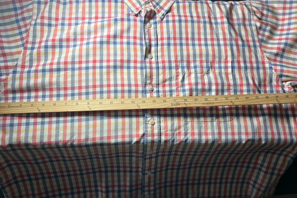 Cutter & Buck sz 3X Plaid Button Down Cotton Colorful Men's Short Sleeve Shirt - Image 4 of 4