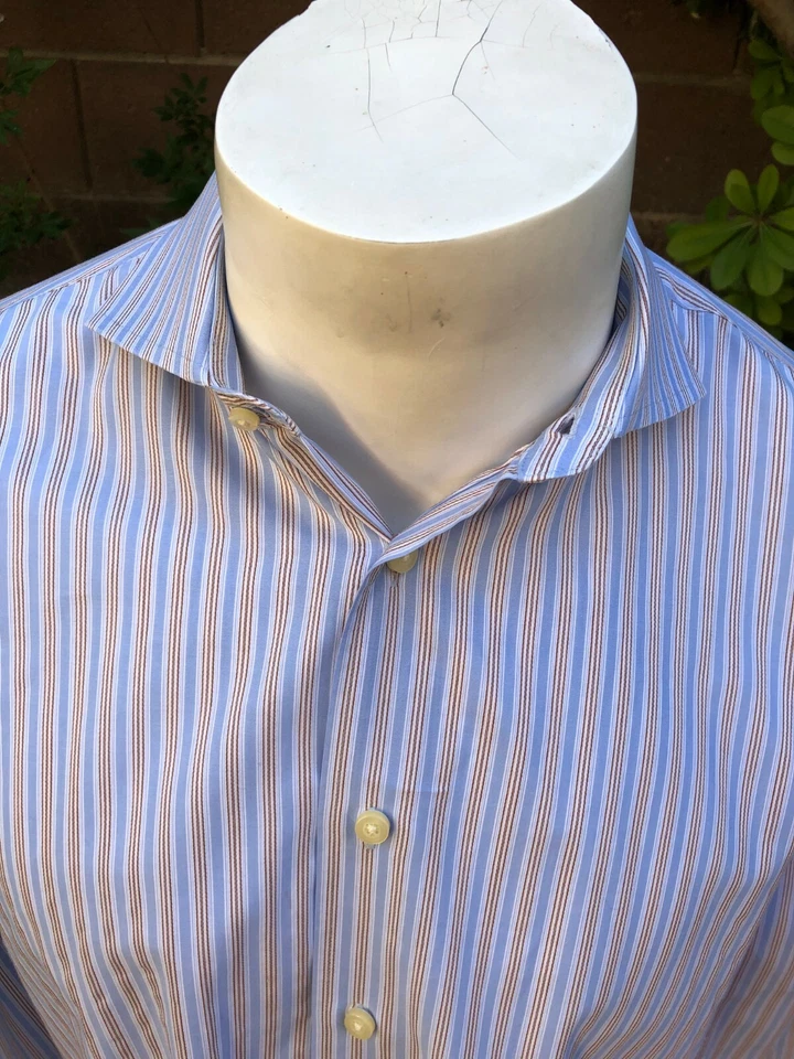 Birmania Bibas Hombre Manga Larga Calce Ajustado Camisa Talla 161/2 34-35 Foto 2 de 4