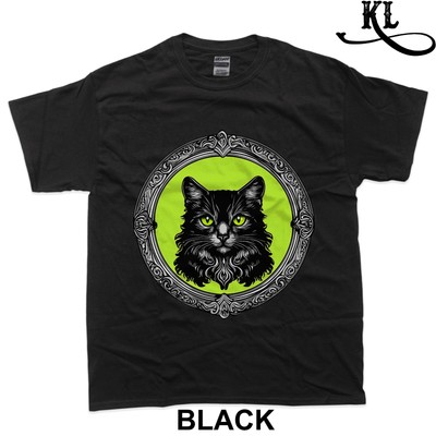 Vintage Tabby Cat Medalion Kitty Graphic T-Shirt