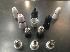 LIGHT SOCKET ADAPTOR, LAMP HOLDERS UK BC ES SES GU10 WHITE BLACK