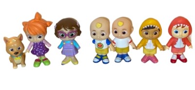 Lot of 7 Cocomelon  Action Figures Cake Toppers Baby JJ And Friends And Dog