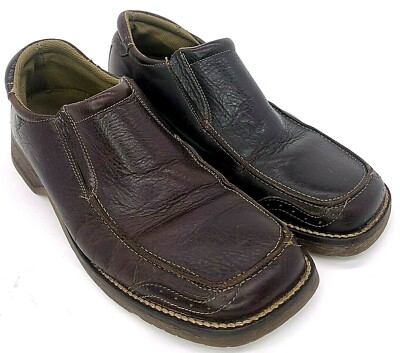 BullBoxer Mens Leather Slip On Loafers Shoes Brown Size US 9
