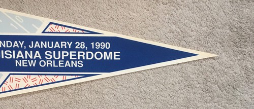 VINTAGE 1990 NFL SUPER BOWL XXIV FELT PENNANT SAN FRANCISCO 49ERS DENVER BRONCOS - Picture 3 of 5