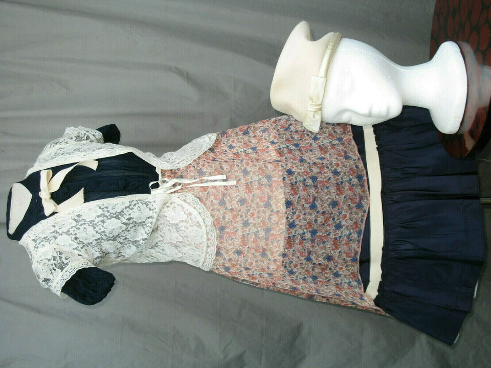 Vestido Guerra Civil Para Mujer Disfraz Victoriano Recreación Eduardiana con Sombrero XS Niña Foto 3 de 3