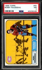 1968-69 TOPPS NHL Hockey #65 Bobby Rousseau PSA 7 NM Montreal Canadiens Card