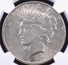 1927 S PEACE DOLLAR NGC CHOICE AU 55 FULL LUSTER AND ALL WHITE CLEAN FOR THE