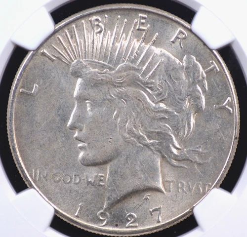 1927 S PEACE DOLLAR NGC CHOICE AU 55 FULL LUSTER AND ALL WHITE CLEAN FOR THE