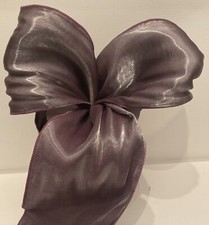 Vintage Wired Ribbon Iridescent Silvery Plum Purple Width 5 Inches 5 Yds