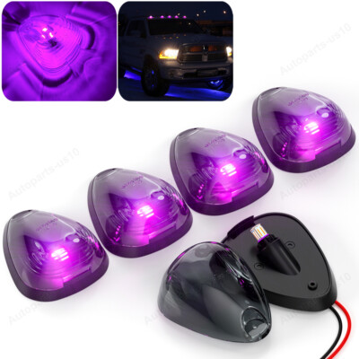 5x Purple LED Cab Roof Marker Lights For 99-16 Ford F250 F350 F450 Super Duty
