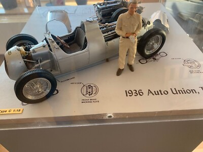 Auto Union Type C (CMC) - Technical Drawing Diorama with Figurine