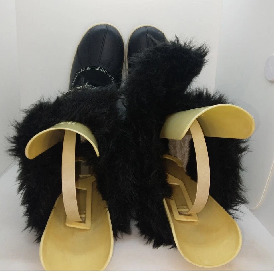 Botas de invierno Bass Juno para mujer usadas de cuero negro forradas de piel sintética - talla 10M Foto 4 de 4