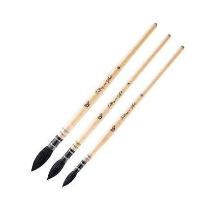 #ad Natural Squirrel Hair Professional Watercolor Paint Brush Round Pointed Paint... $40.77