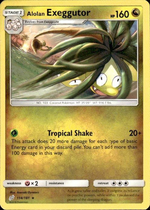Pokemon Alolan Exeggutor (114) SM - Team Up 114/181 Light Play LP+ or Better