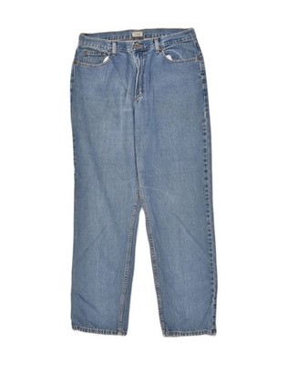 L.L.BEAN Damen Tapered Jeans W34 L31 Blau Baumwolle TM02