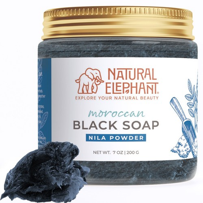 #ad Natural Elephant Moroccan Black Soap With Nila Indigo 200g 7oz $16.99