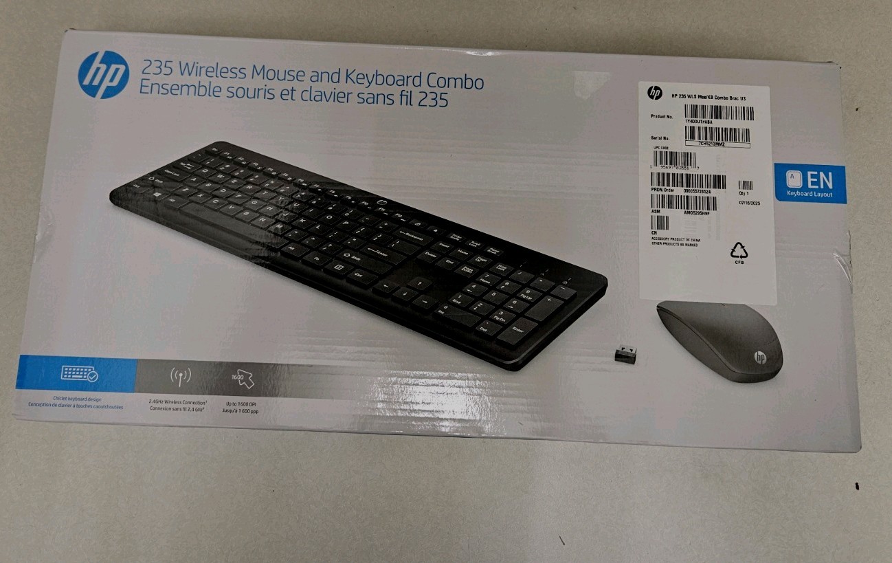 *NEW UNOPENED* HP 235 Wireless Mouse and Keyboard Combo Black