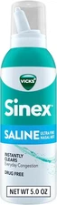 Vicks Sinex Saline Nasal Spray, Drug Free Ultra Fine Mist, Clear Everyday Sinus 