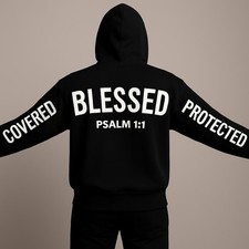 Blessed Psalm 1:1 Covered Protected Christian Jesus T-Shirt Hoodie
