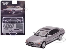 BMW 750IL ASPEN SILVER 1/64 DIECAST MODEL CAR BY MINI GT MGT00792