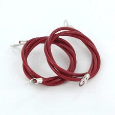 AMI Universal Hood Pin Pins Cables Lanyards 24" Vinyl Coated - Red Pair