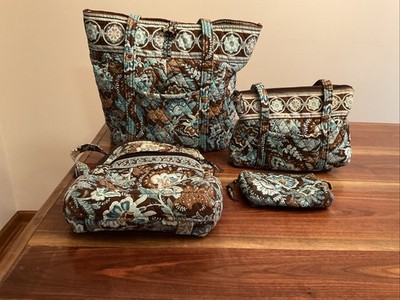Vera Bradley Women's  Java Blue  Retired Spring 2006 Set Of 4 Bags