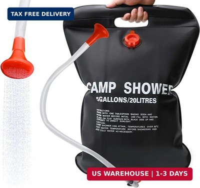 DkOvn 1/2/4 Pack 5 Gallons/20L Solar Shower Bags | for Camping Beach Swimming Ou