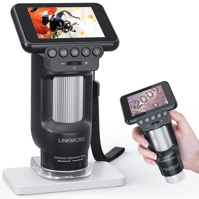 LM013 Microscope for Kids Portable Handheld with 2.8'' LCD Screen, Pocket Micr...