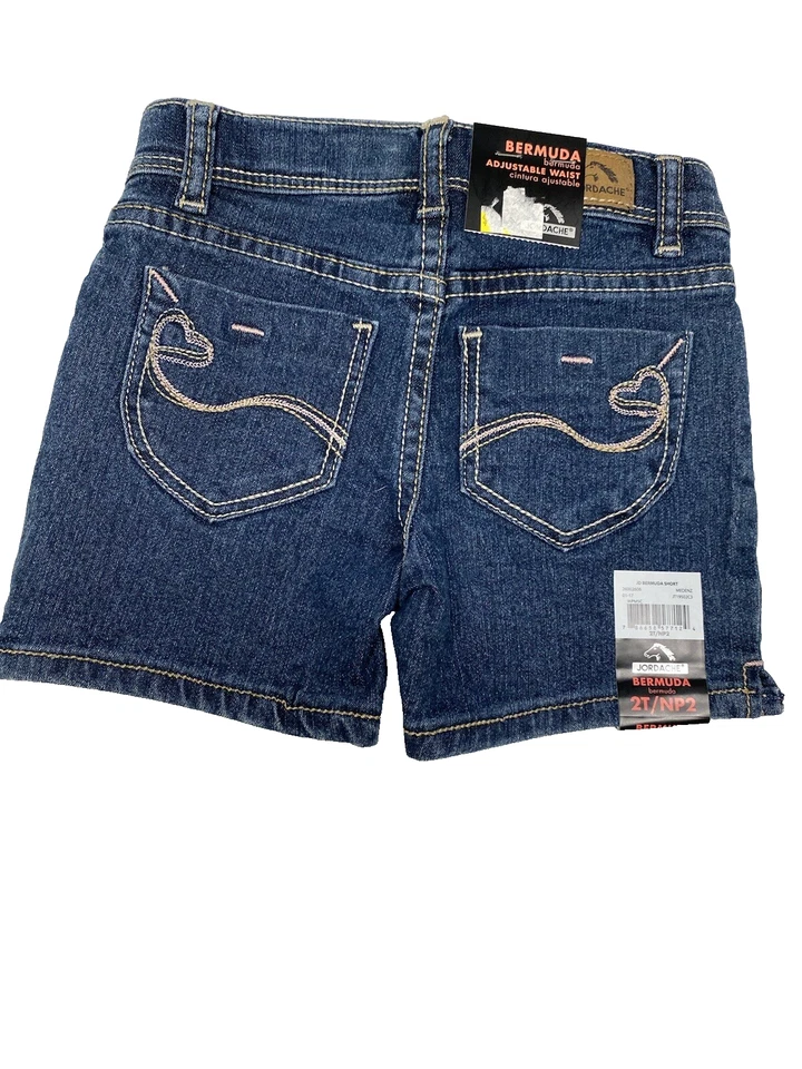 Jordache Bermuda Niñas Pequeñas Vaqueros Pantalones Cortos Talla 2T Cintura Ajustable Foto 4 de 4