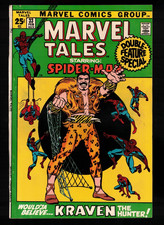 Marvel Tales #33  KRAVEN!  (rep Amazing Spider-Man 45, 47)    1972 Fine+  Giant