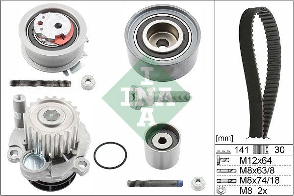 Wasserpumpe Zahnriemensatz FüR Audi A3 8P Sportback Skoda Octavia II 2.0 03-15-image