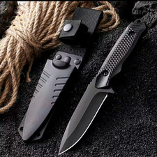 1pc Stainless Steel Pocket Knife with Sheath – High Hardness Outdoor BBQ Utility