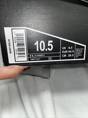 Under Armour Hammer D Mens 10.5 Black & White Football Cleats 1289773-011 - Picture 8 of 8