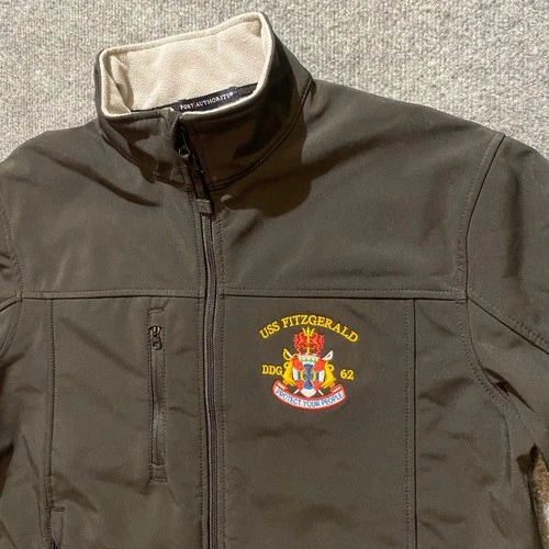 Port Authority Soft Shell Jacket Mens M Black USS FITZGERALD DDG 62 Embroidered - product listing photo