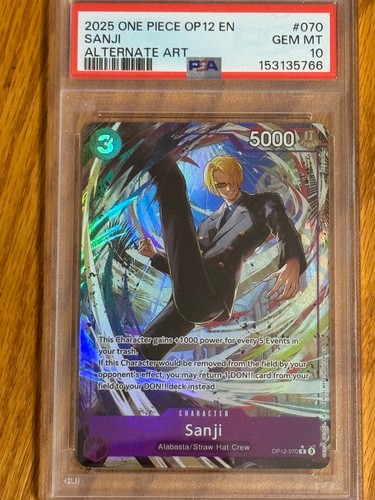Sanji (Alternate Art) graded PSA 10 for sale on eBay