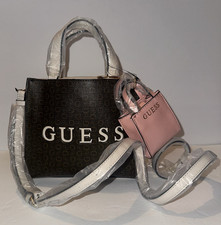 GUESS Gelber Mini Brown Logo Satchel Top Hand...