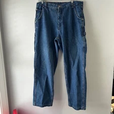 Craftsman Carpenter Jeans Men's 38x30 Blue Denim Work Pants Utility Pockets