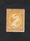 FALKLAND: Yv 13 Crown CA (SG 33 Orange Yellow) 1891 New *, MINT * VF, Very Beautiful