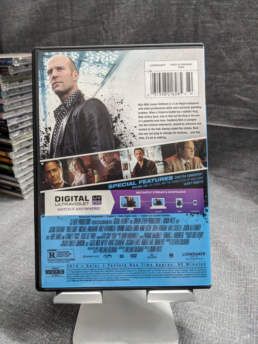 WILD CARD DVD 2014 Widescreen Jason Statham Simon West Special