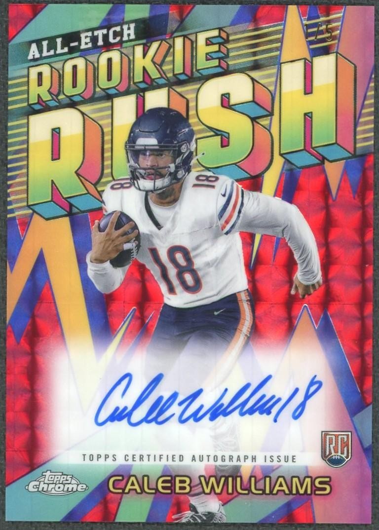 Caleb Williams Topps Chrome All-Etch Rookie Rush Autographs #RRACW Red Refractor