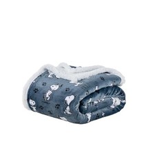 Peanuts Sherpa Throw Blanket, 480gsm Warm Reversible Heavy Thick Throw for